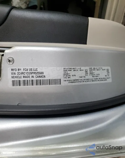 2023 Chrysler Voyager Lx z USA, uszkodzony, nr VIN 2C4RC1CG9PR525569